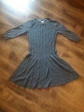 GORGEOUS MAX STUDIO DRESS GREY WEAVE/CABLEKNIT WOVEN DRESS SIZE MEDIUM 