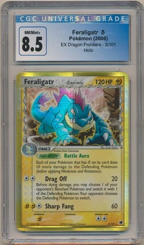 2006 Pokemon EX Dragon Frontiers Feraligatr Delta Species Holo #2 CGC 8.5