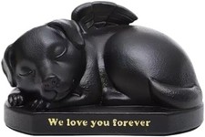 Dog Shape urn Ashes Pet Loss Sympathy Bereavement Remembrance Gift, Black Sle...