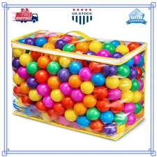 Ball Pit Balls – BPA-Free, Crush-Proof, 7 Bright Colors with Storage Bag!