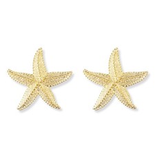 14K Gold Plated Starfish Stud Earrings Women Beach Ocean Summer Jewellery Gift