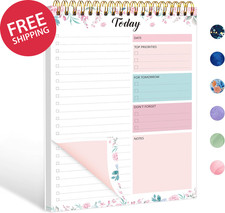 To Do List Notepad 104 Pages Daily Planner 6.7x9.8 Task Work Organizer Undated