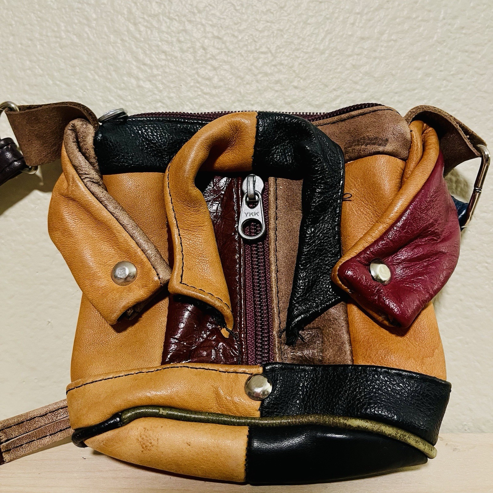 VTG Handmade Leather Patchwork Micro Purse  “Jack… - image 2