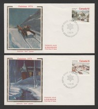 Canada 1974 Christmas set of 4 FDC - Colorano cachet