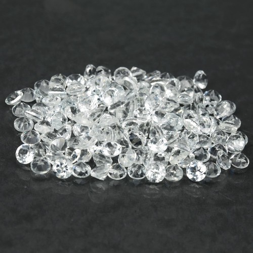 💎 50.01ct 148p Lot Round Brilliant Natural White Topaz - Unheated Tanzania Gems - Picture 2 of 5