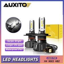 AUXITO 2Pcs H4 9003 HB2 LED White Headlights White High Low Beam CANBUS 30000LM