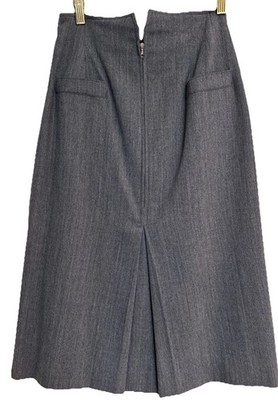 COURREGES GRAY WOOL MIDI SKIRT SZ 38 (6)