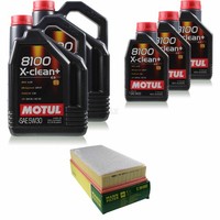 Inspektionspaket 13L Motul 8100 X-Clean+ 5W-30 FüR VW Touareg 3.0 V6 TDI 4.2 V8