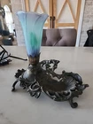 Vintage Tiffany Style Tulip Lamp With Trinket Tray - 000819