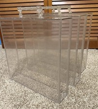 Set Of 3 Clear plastic 12 LP Record Storage Cases With Carry Handle