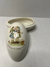 Vintage McNees Covered Egg Dish Trinket Box with Lid #M-319