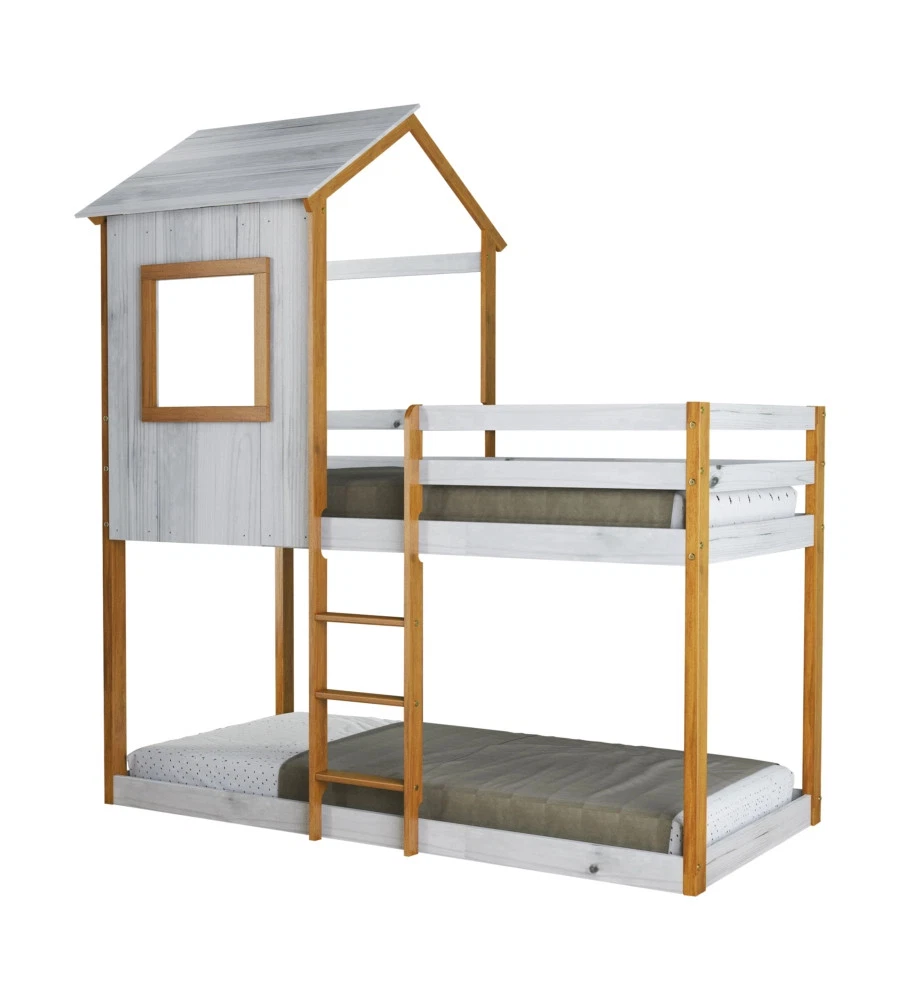 Letto a Castello Struttura Letto - Letto per adulti Nero in Metallo 90x200 cm BV754447 - BonneVie