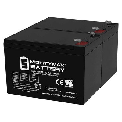 Mighty Max 12V 9Ah SLA Battery for Viking K-2 Slide Gate Operator - 2 Pack