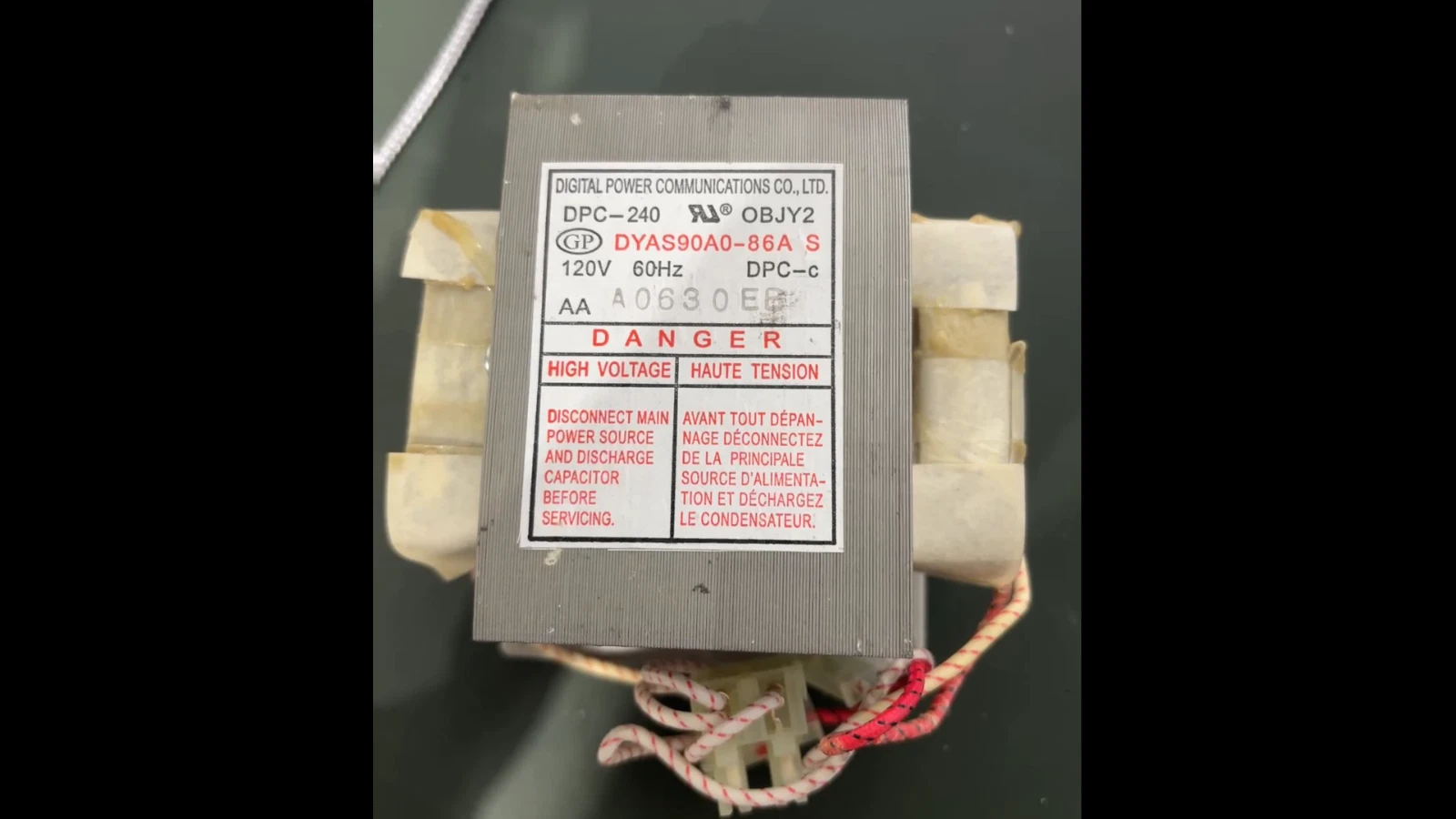 DYAS90A0-86A S OEM Original Winia Microwave Transformer