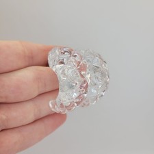 Large Clear Quilted Acrylic Chunky Half Hoop Statement Earrings