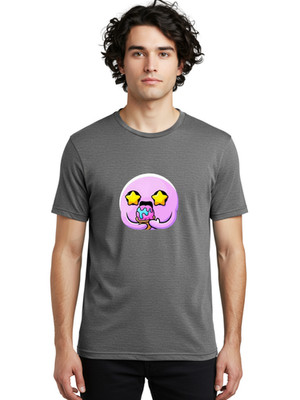 Pink-Character-Licking-Lollipop Mens Graphic Tee,100% Cotton, Casual Summer Wear
