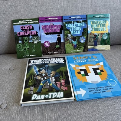 4 Book Set An unofficial Minecrafter's Adventure + Dan TDM Trayaurus Enchanted 