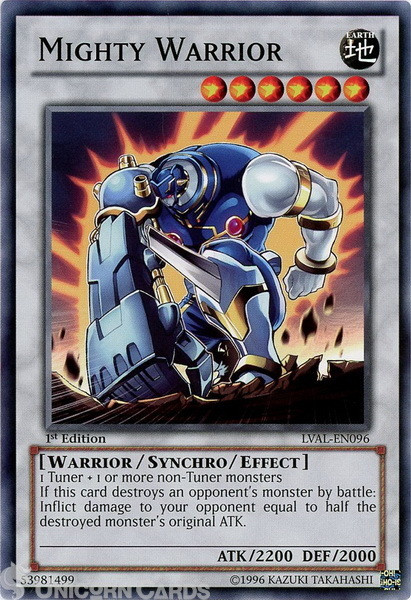 LVAL-EN096 Mighty Warrior Common 1st Edition Mint Yu-Gi-Oh! Card