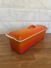 Le Creuset Cast Iron Casserole Dish Rectangular With Lid Orange No28 Ovenproof