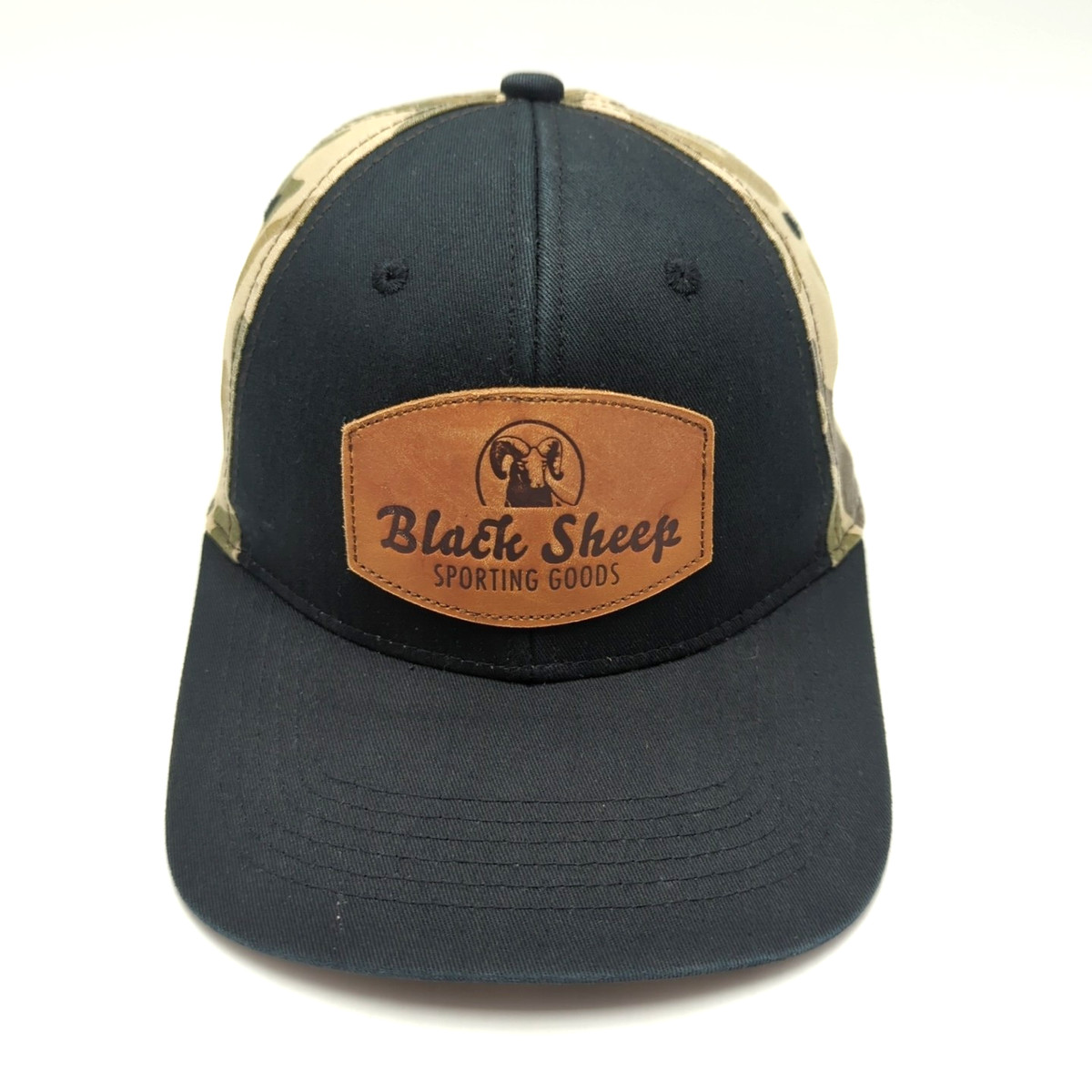 Black Sheep Sporting Goods hat black and camouflage adjustable snapback cap View 2