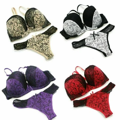 75-95 BCDE Push-Up Sexy BH-Set Bügel BH Spanty Unterwäsche Dessous Reizwäsche - Bild 1 von 4