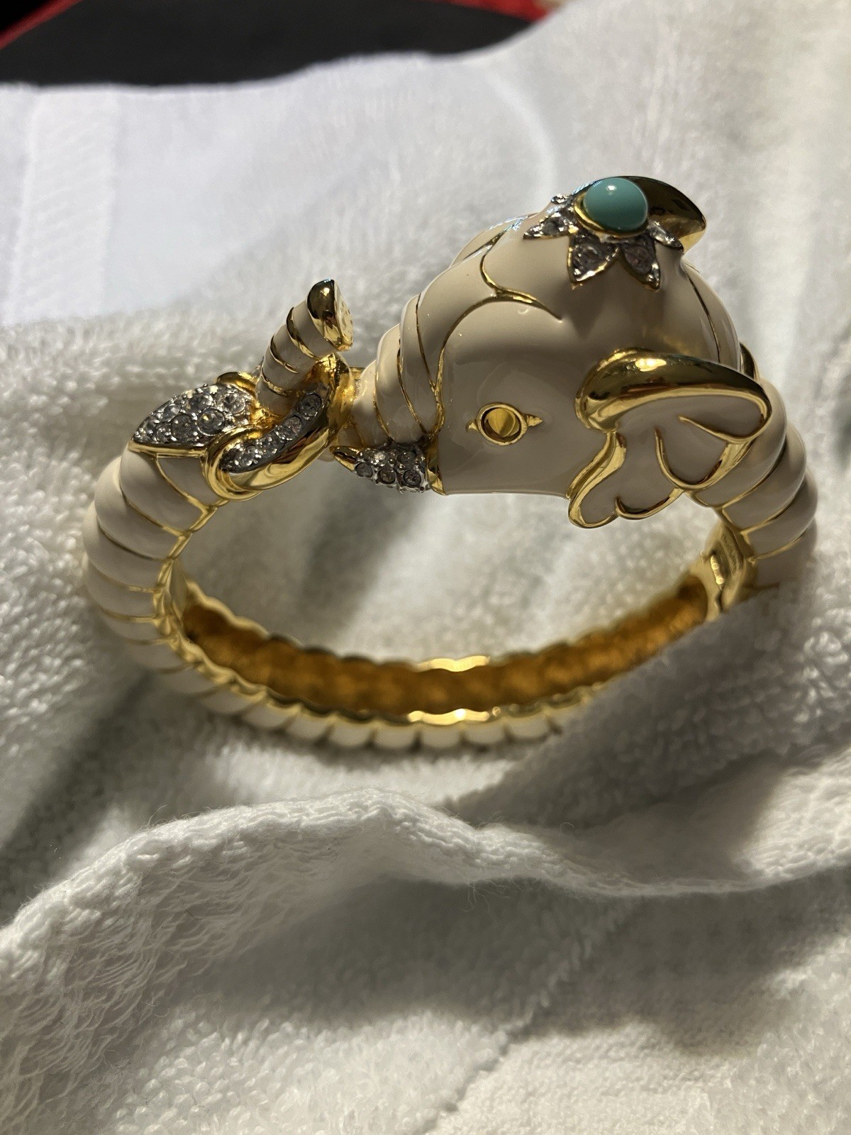 Vtg Kenneth Jay Lane KJL Faux Cabochon 3D IVORY E… - image 13