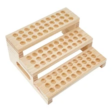SUPERFINDINGS 1 Set 90 Slots Wooden Lipsticks Holder 3 Tier Tube Display Shel...