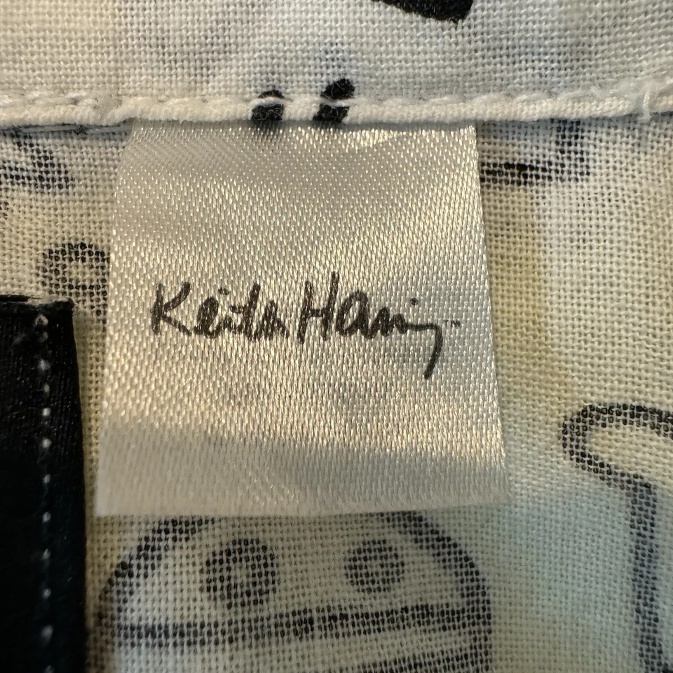 H&M x Keith Haring Men's M Shirt Black White Doodle Art Collar Button Up Rare - Image 4 of 4