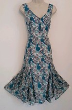 💜 FAT FACE SIZE 18 16 Beautiful Ladies Patterned Cotton Dress Ref F.