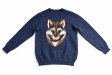 IL GUFO BOYS RIB KNIT WOLF INTARSIA KNIT JUMPER SWEATER 4 YEARS BOYS