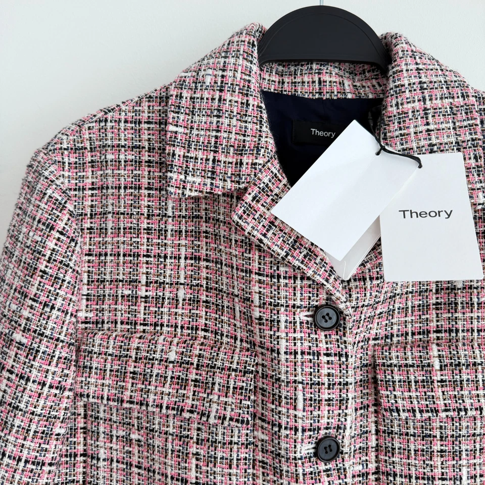 Theory Tweed Blazer Skirt Suit Set 12 & 14 Quiet Luxury Elegant Old Money Blair - Image 3 of 4