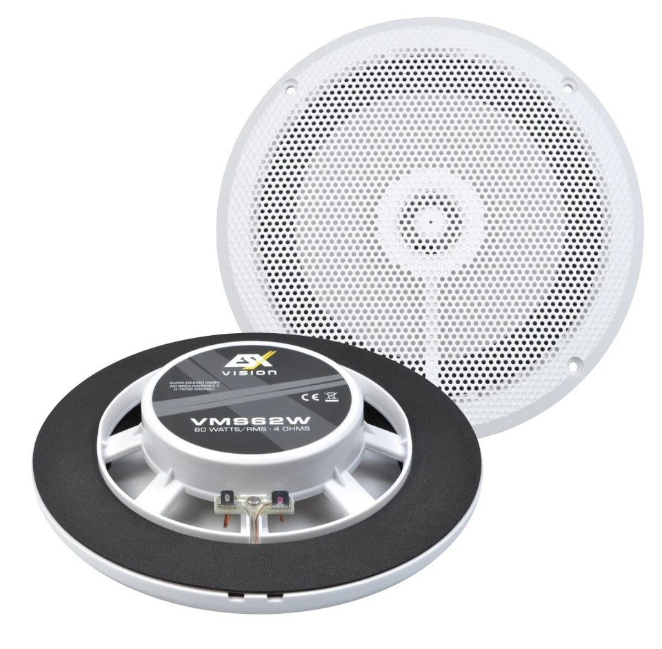 ESX Vms62w Haut-Parleur Plafond Marine Bateau Mauvais Sauna Extérieur Plat 16cm - Photo 1/4