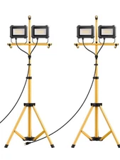 23000 Lumen LED Work Light with Stand, 200W 2 Adjustable Head Work Light, wit...