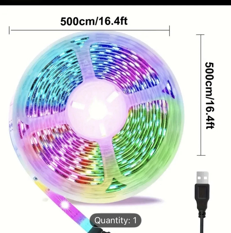 16.4ft Smart RGB LED Light Strip with Music Sync, Comes with 44 - Key Remote - Image 4 of 4