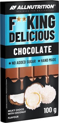 Allnutrition Fitking Delicious Chocolate, 100 g Tafel, Milky Choco with Coconut