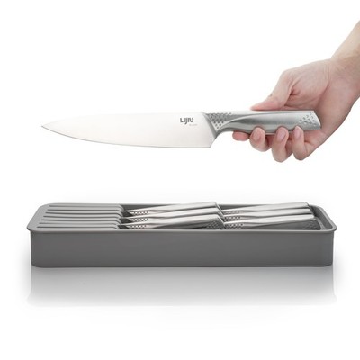 Kitchen Set 6 Pcs & Horizontally Case, Crafted from High Carbon 5Cr15Mov Stai...