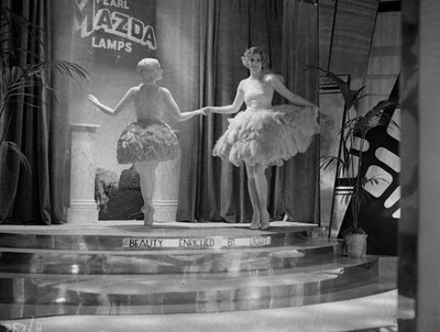 Two Models Performing At The Olympia Ideal Home Exhibition 1930 Old Photo