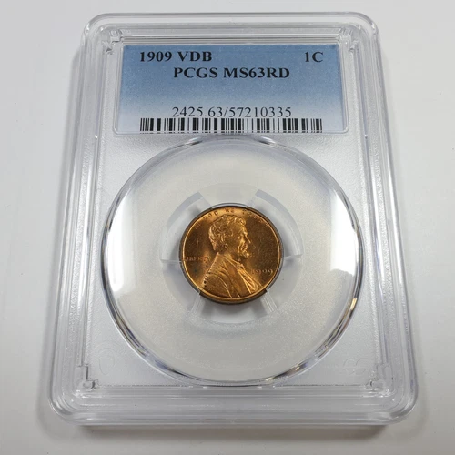 1909 P VDB PCGS MS63 RD RED - Lincoln Wheat Penny Cent 1c US Coin #56791A