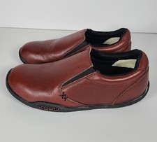 Kuru Kivi Womens Slip-On Shoes 7.5 M Red Leather Clog Loafer Casual Comfort
