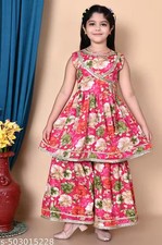 Tradition Cotton Printed kurti set For girls / Sharara Palazzo Set