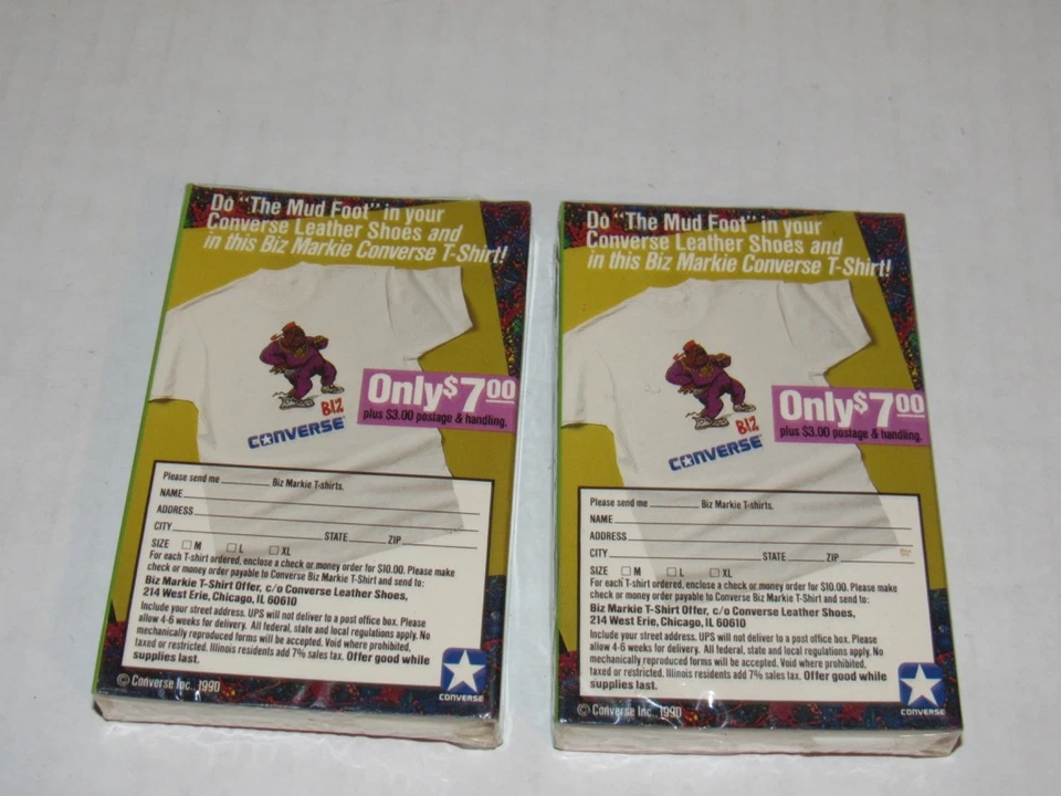 Lot 2 Biz Markie Doin The Mud Foot Converse Sneaker Cassette Single Tape Sealed - Image 4 of 4