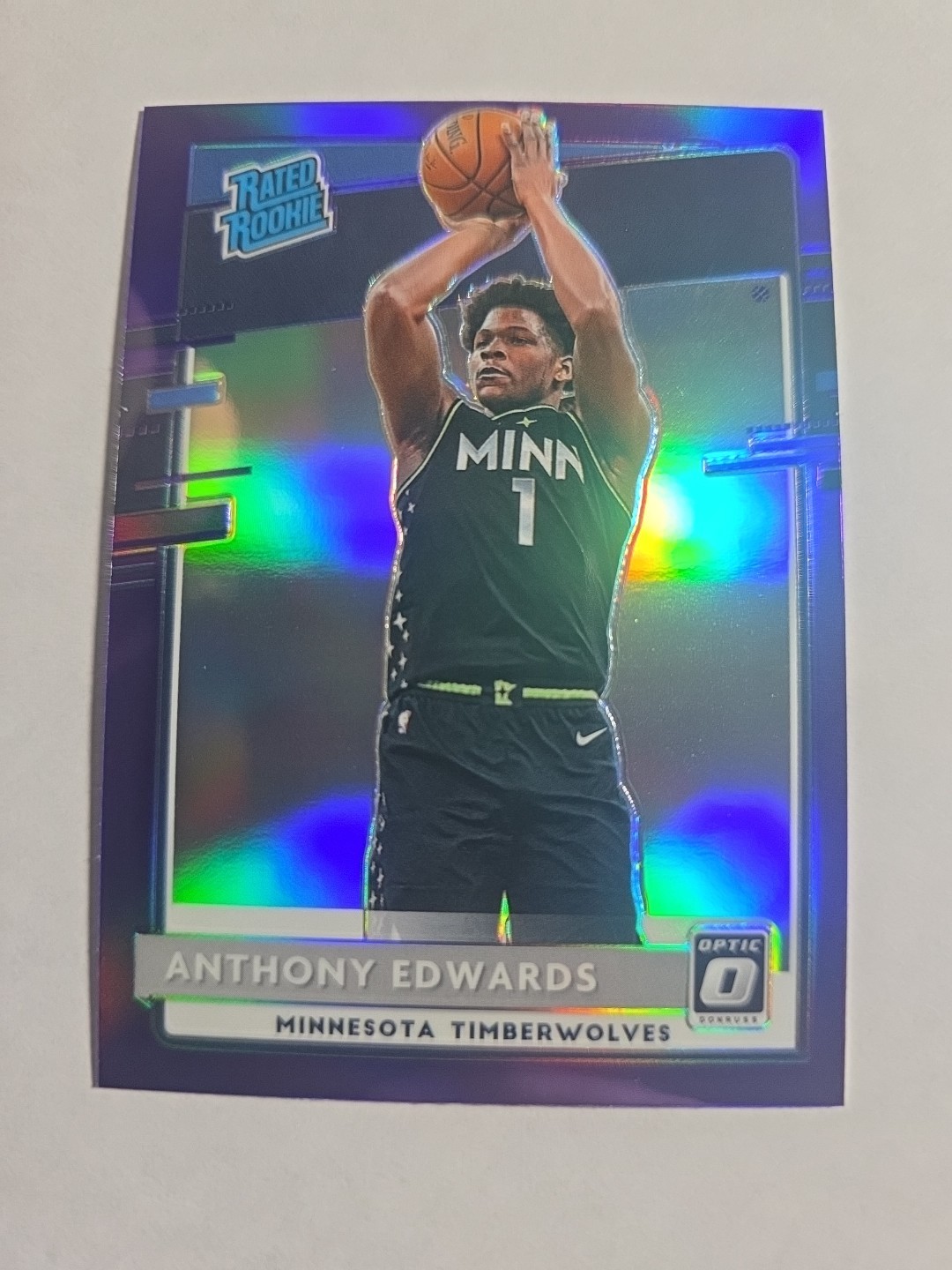 2020-21 Panini Donruss Optic Anthony Edwards #151 RC Rated Rookie Purple