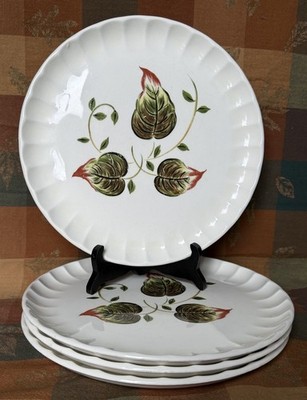 W.S. George 4 Dinner Plates Bolero GEO587 Hard To Find Pattern Vintage 1950s
