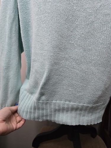 VTG Burberry’s Sky Blue Knit Mens Sz XL/46 Sweater Scotland 100% Cotton - Picture 12 of 23