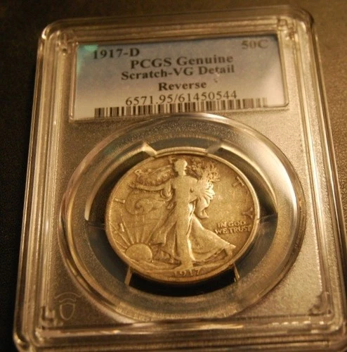 1917 d Walking Liberty Half Dollar - PCGS Scratch - VG Detail
