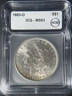 1883-ONew Orleans Morgan Silver Dollar ICG MS63 Beautiful Rainbow Toning