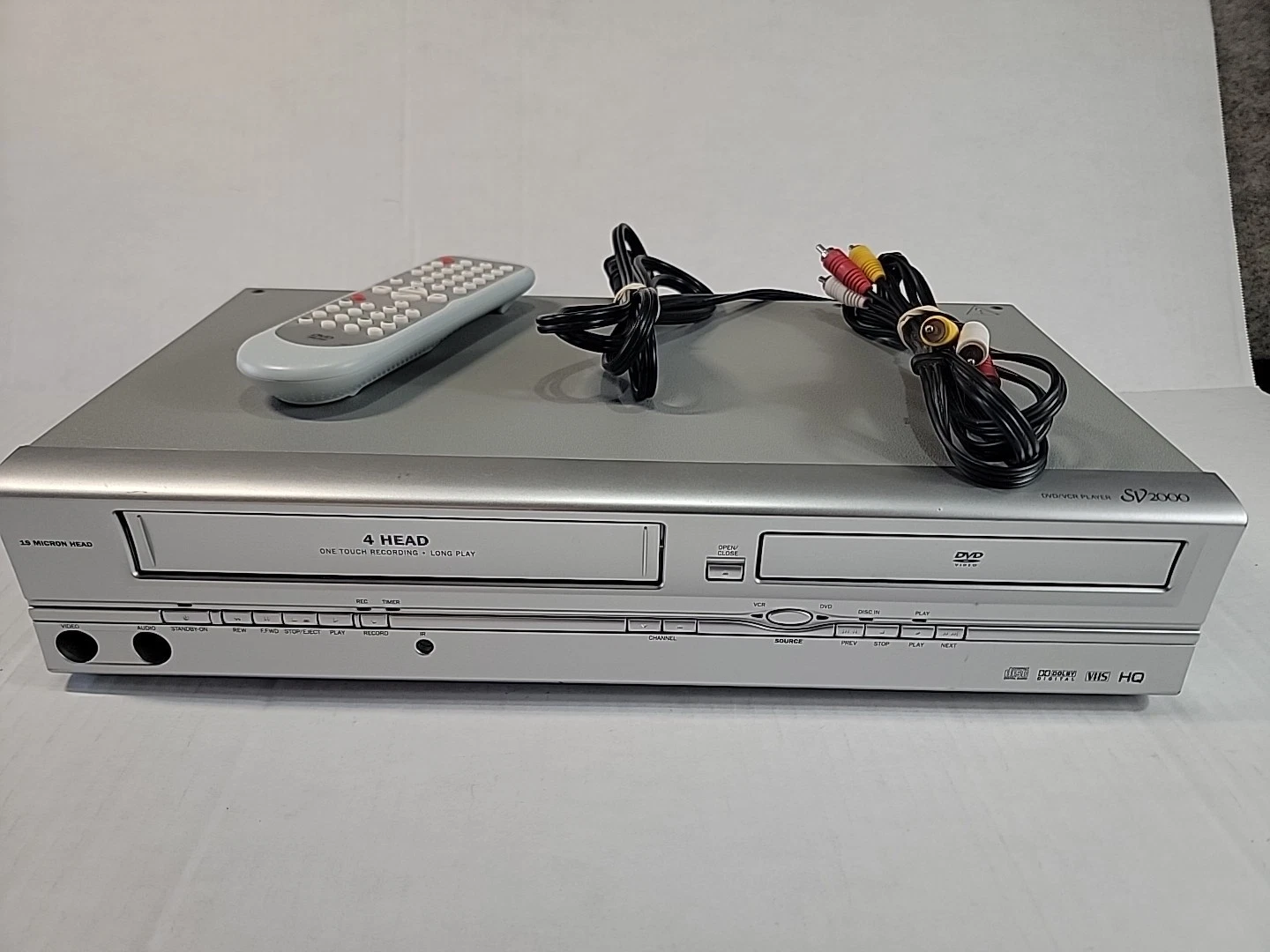 Funai SV2000 WV805 4Head VCR VHS Recorder DVD Player Combo TESTED W/ Remote