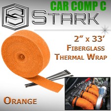 2 X 33 In Ft Fiberglass Manifold Header Exhaust Heat Tape Wrap Ties Orange L