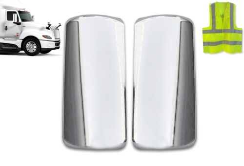 International LT625 Chrome Door Mirror Covers Pair Left and Right Set - Foto 2 di 7