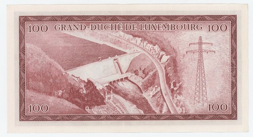 Luxemburg 100 Franken 18-9-1963 Pick 52 XF im Umlauf befindliche Banknote Ref 660 - Bild 2 von 2